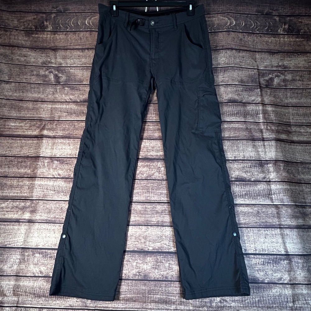 Prana Breathe Zion Mens 33x32 Charcoal Gray Stretch Cargo Hiking Pants Belted